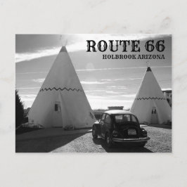 Cartão Postal Rota 66 Vintage Motel preto e branco