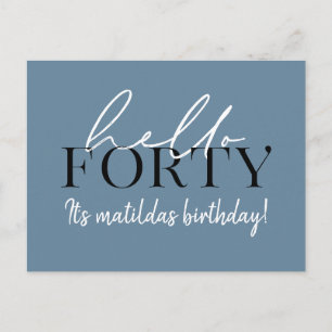 Cartão Postal Roteiro & aniversário de 40 anos geométrico