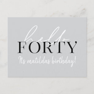 Cartão Postal Roteiro & aniversário de 40 anos geométrico