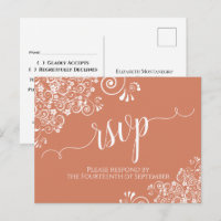 Roteiro Branco sobre Terracotta Coral Wedding RSVP
