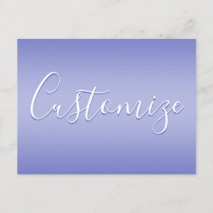 Cartão Postal Roteiro Cursivo Editável   Violeta Branco e Roxo