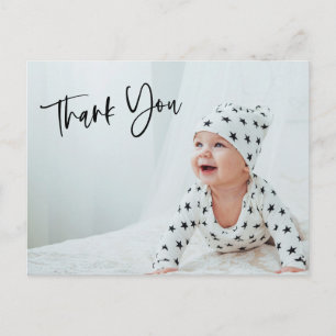 Cartão Postal Roteiro de agradecimento de bebê de foto moderna p