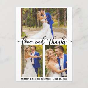 Cartão Postal Roteiro de amor e agradecimento de casamento moder