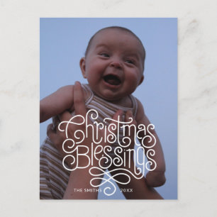 Cartão Postal Roteiro de Bênçãos de Natal monolina e foto
