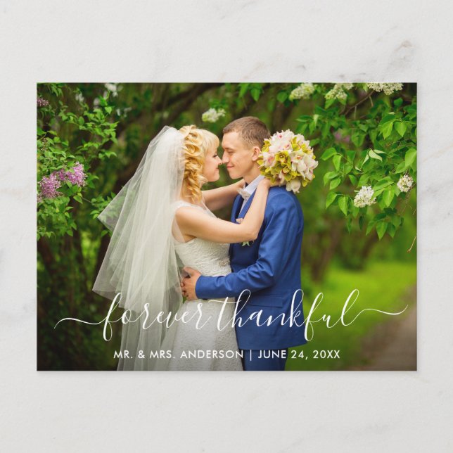 Cartão Postal Roteiro de casamento moderno e elegante para sempr (Frente)