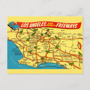 Cartão Postal Roteiro de Los Angeles Calfornia
