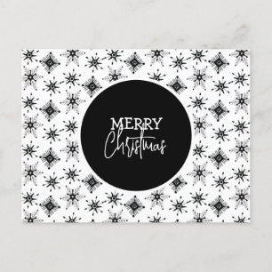 Cartão Postal Roteiro de Natal Alegre Padrão de Flocos de Neve P
