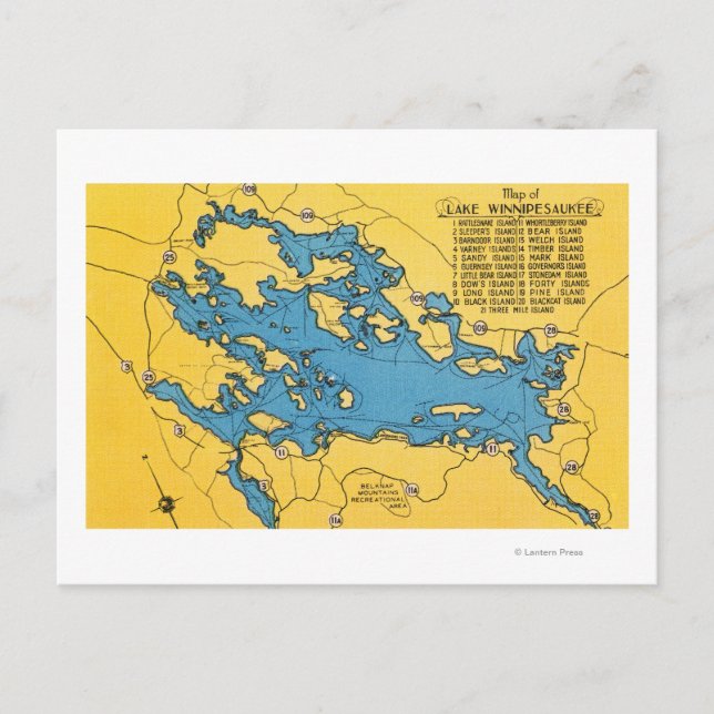 Cartão Postal Roteiro do lago e das autoestradas (Frente)