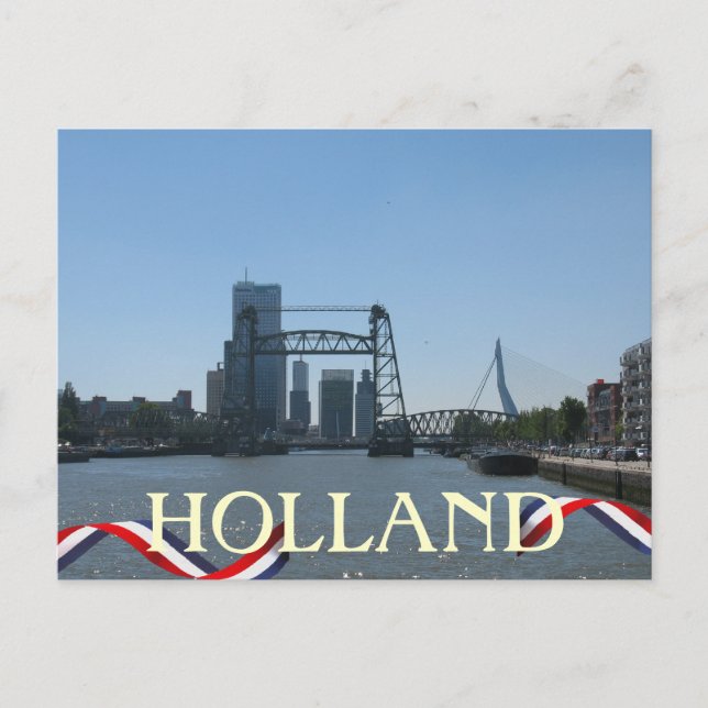 Cartão postal Roterdão Bridges Holland (Frente)