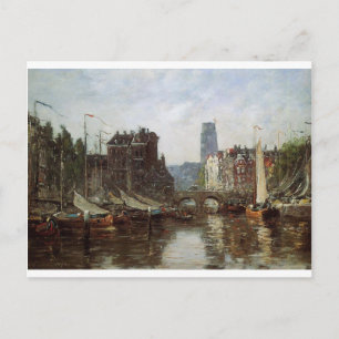 Cartão Postal Roterdão, Le Pont de Bril por Eugene Boudin