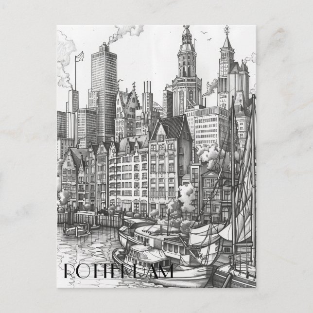 Cartão Postal Roterdão, Países Baixos (Frente)