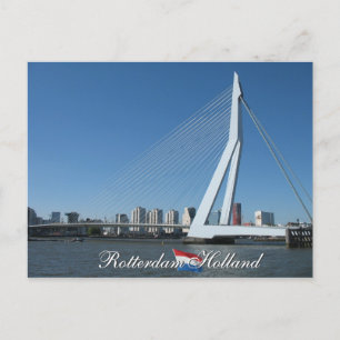 Cartão postal Roterdão Skyline e Bridge Holland