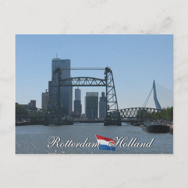 Cartão postal Roterdão Skyline Holland (Frente)