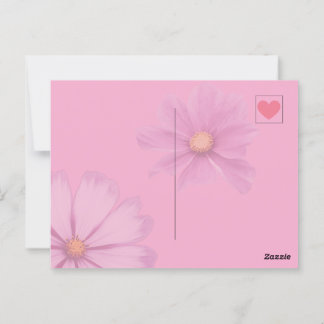 Cartão Postal Rotes Herz auf rosa - Postcard Postkarte