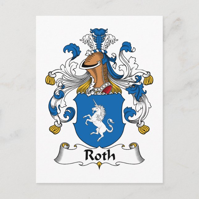 Cartão Postal Roth Family Crest (Frente)