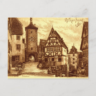Cartão Postal Rothenburg Alemanha 1907 vintage