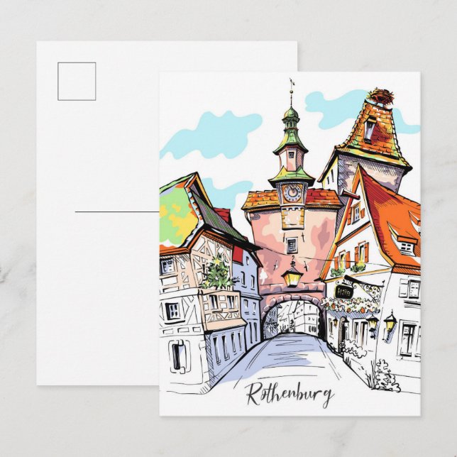 Cartão Postal Rothenburg ob der tauber Alemanha Viagem (Frente/Verso)