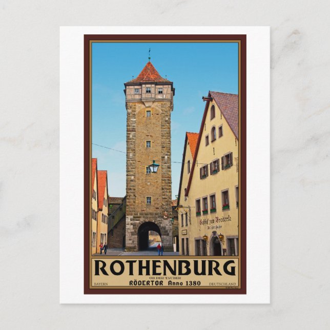 Cartão Postal Rothenburg od Tauber - Rödertor (Frente)
