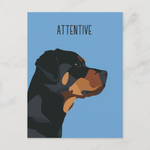Cartão Postal Rottweiler Azul