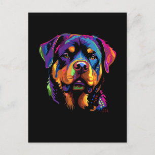 Cartão Postal Rottweiler Colorido