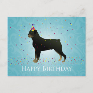 Cartão Postal Rottweiler - Design de aniversário