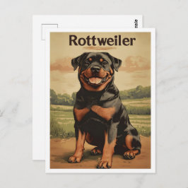 Cartão Postal Rottweiler Dog Vintage Art