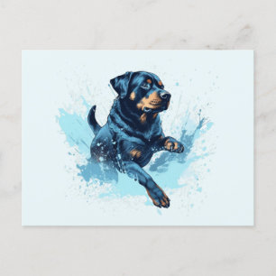 Cartão Postal Rottweiler Esporte na água