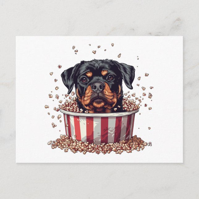 Cartão Postal Rottweiler Filme de Cachorro Pipoca (Frente)