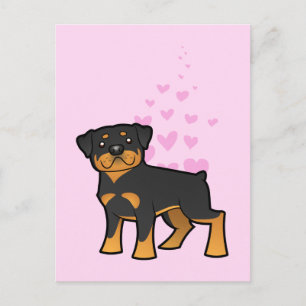 Cartão Postal Rottweiler Love