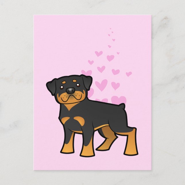 Cartão Postal Rottweiler Love (Frente)