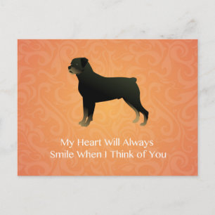 Cartão Postal Rottweiler - Pensando em Você - Pet Memorial