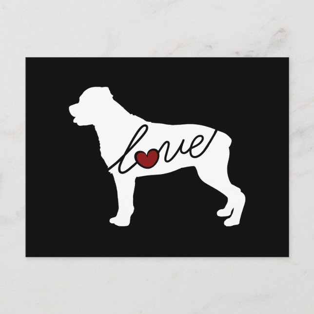 Cartão Postal Rottweiler (Rottie) Love (Frente)