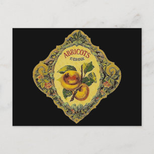 Cartão Postal Rótulo Apricot Francês Vintage