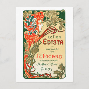 Cartão Postal rótulo Art Nouveau francês de 1910