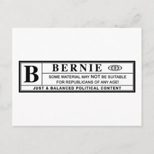 Cartão Postal Rótulo de Alerta de Bernie Sanders