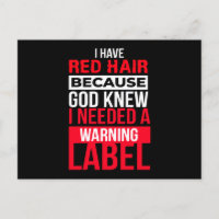 Rótulo de aviso de ruiva Mc1r Cabelo vermelho