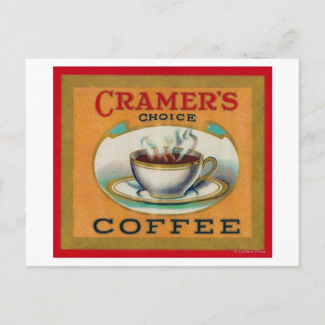 Cartão Postal Rótulo de Café Escolha de Cramer (Frente)