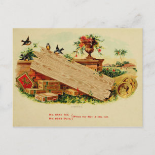 Cartão Postal Rótulo de Caixa de Charuto Vintage