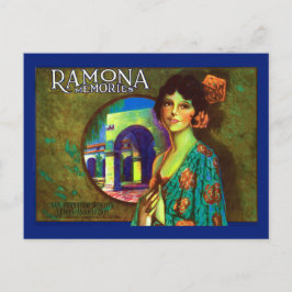 Cartão Postal Rótulo de Limões Memórias Vintage Ramona