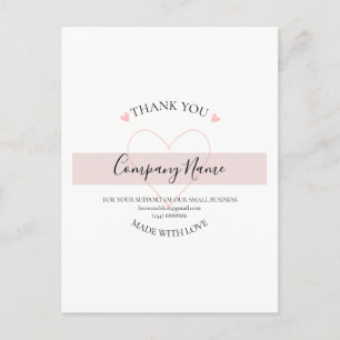 Cartão Postal Rótulo de OBRIGADO caseiro personalizado