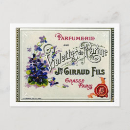 Cartão Postal Rótulo de Perfume da Violeta Francesa