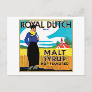 Cartão Postal Rótulo de produto da Comida do Xarope Vintage