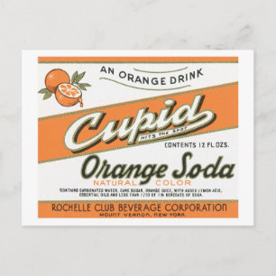 Cartão Postal Rótulo de Soda Laranja Vintage