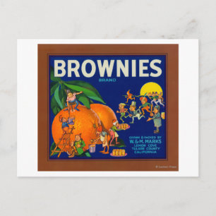 Cartão Postal Rótulo de Taxa de Citros da Marca Brownies