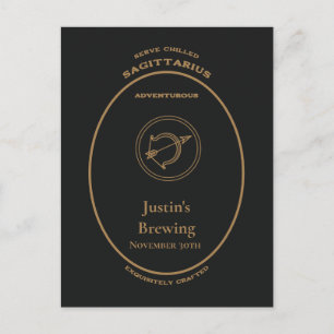 Cartão Postal Rótulo Personalizado de Apotecário do Zodíaco de S
