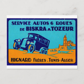 Cartão Postal Rótulo retrô de Frere Tunis Postcatd