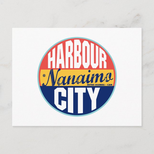 Cartão Postal Rótulo Vintage Nanaimo (Frente)