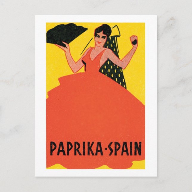 Cartão Postal Rótulo Vintage Pimenta Espanha (Frente)