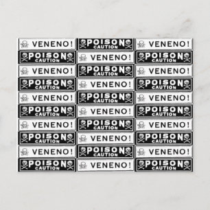Cartão Postal Rótulos de Veneno Antigos