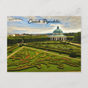 Cartão Postal Rotunda no Jardim de Flores Kromeriz, Tchéquia